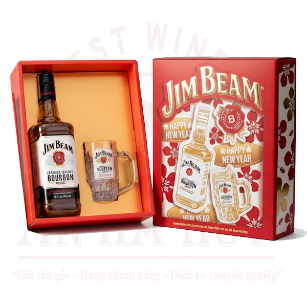 Rượu Jim Beam White - Hộp quà tết