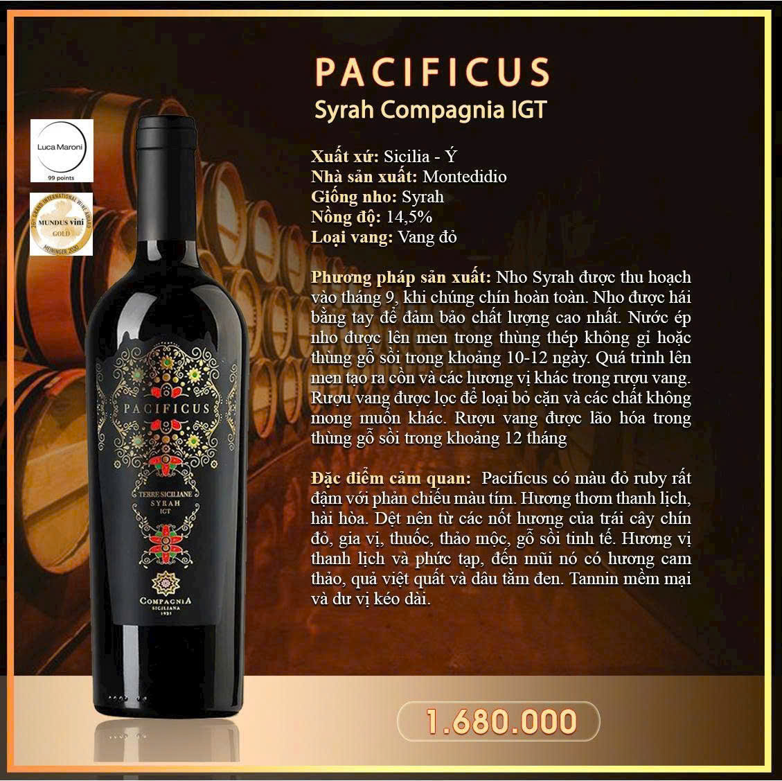 Rượu vang Pacificus